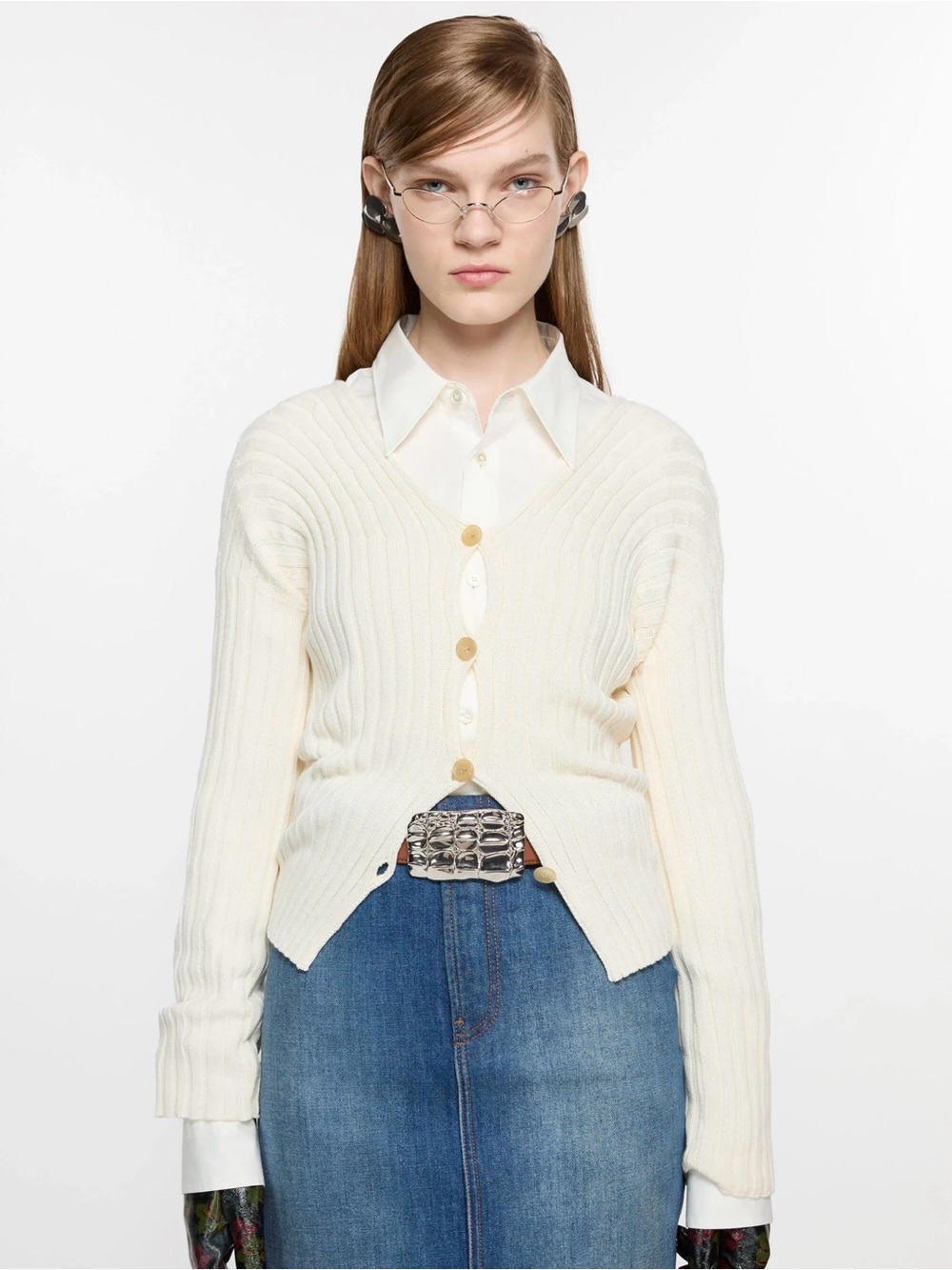 NWT $595 Acne Studios button-up ribbed cardigan